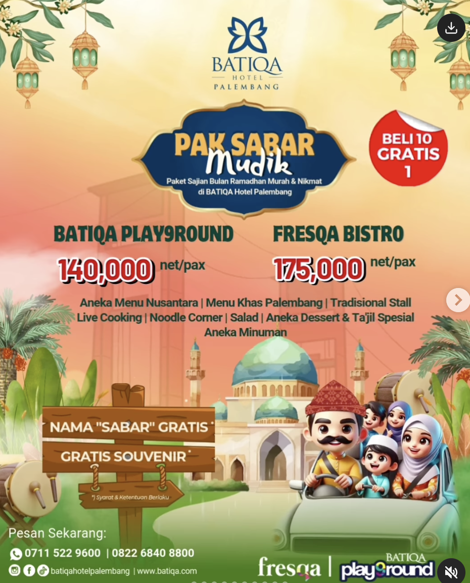 Promo bukber BATIQA Hotel Palembang