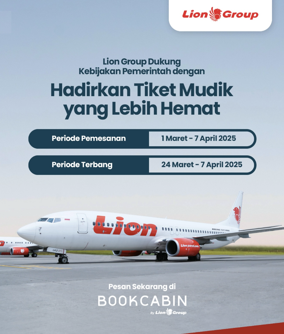 Promo tiket pesawat lebaran 2025 Lion Group