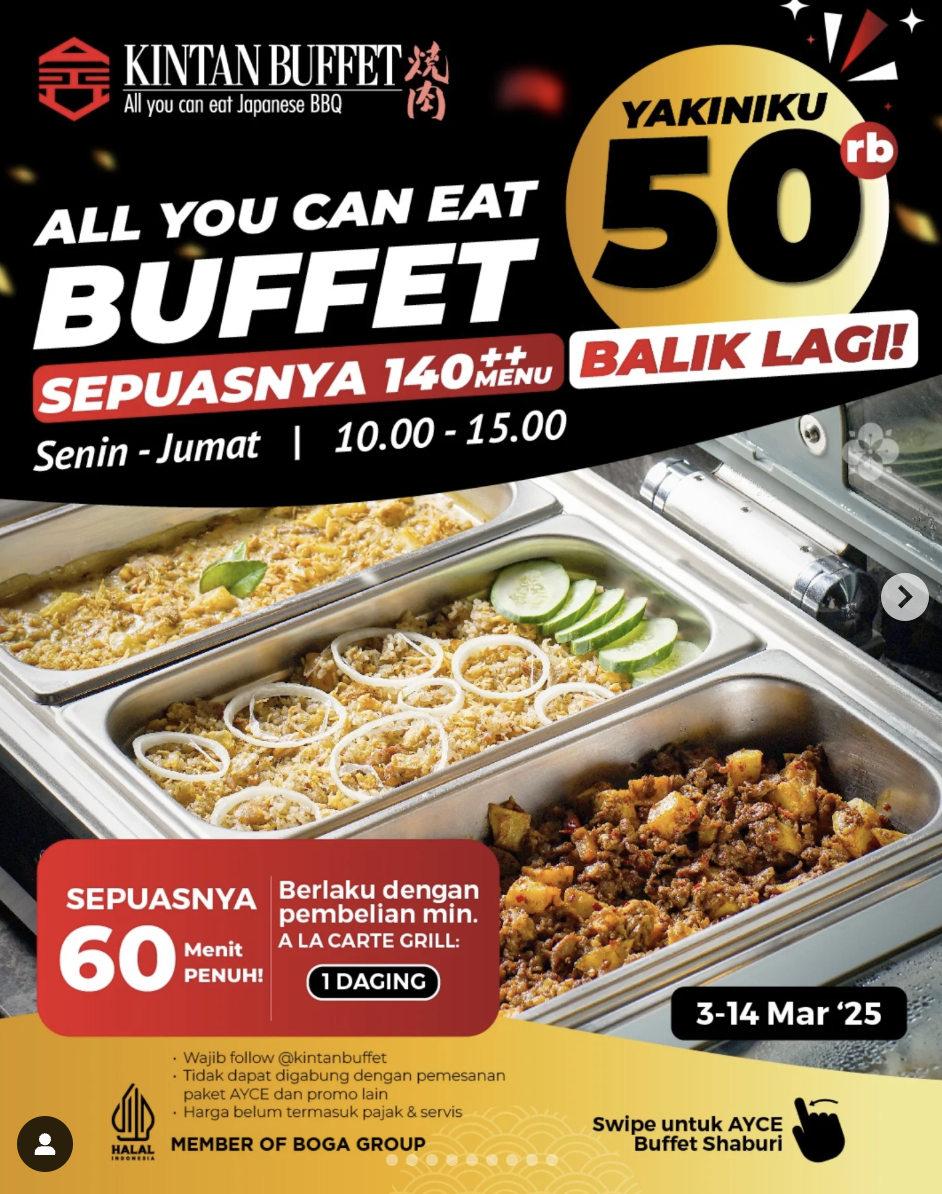 Promo AYCE Rp50 ribu Kintan Buffet