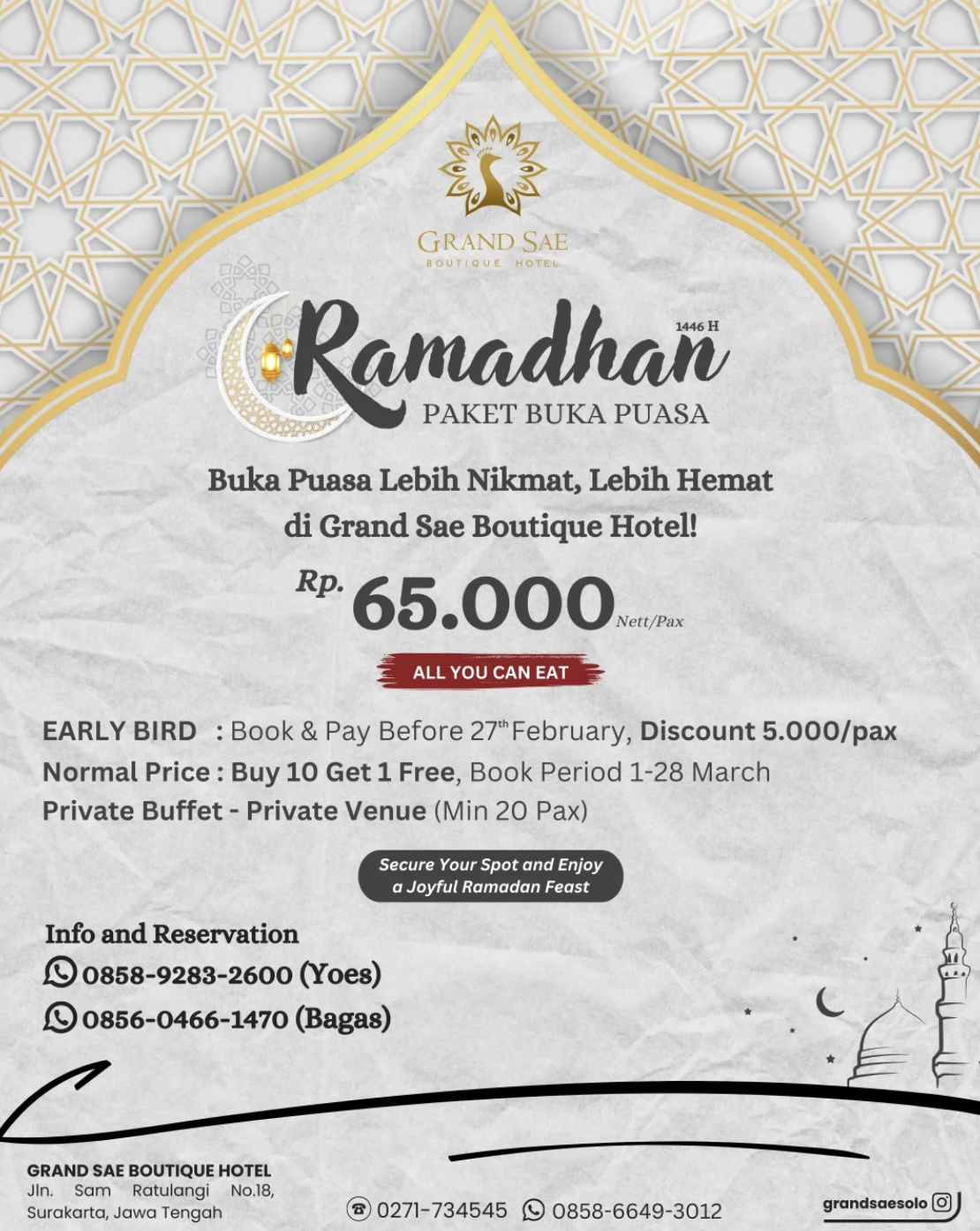 Promo bukber Grand Sae Solo