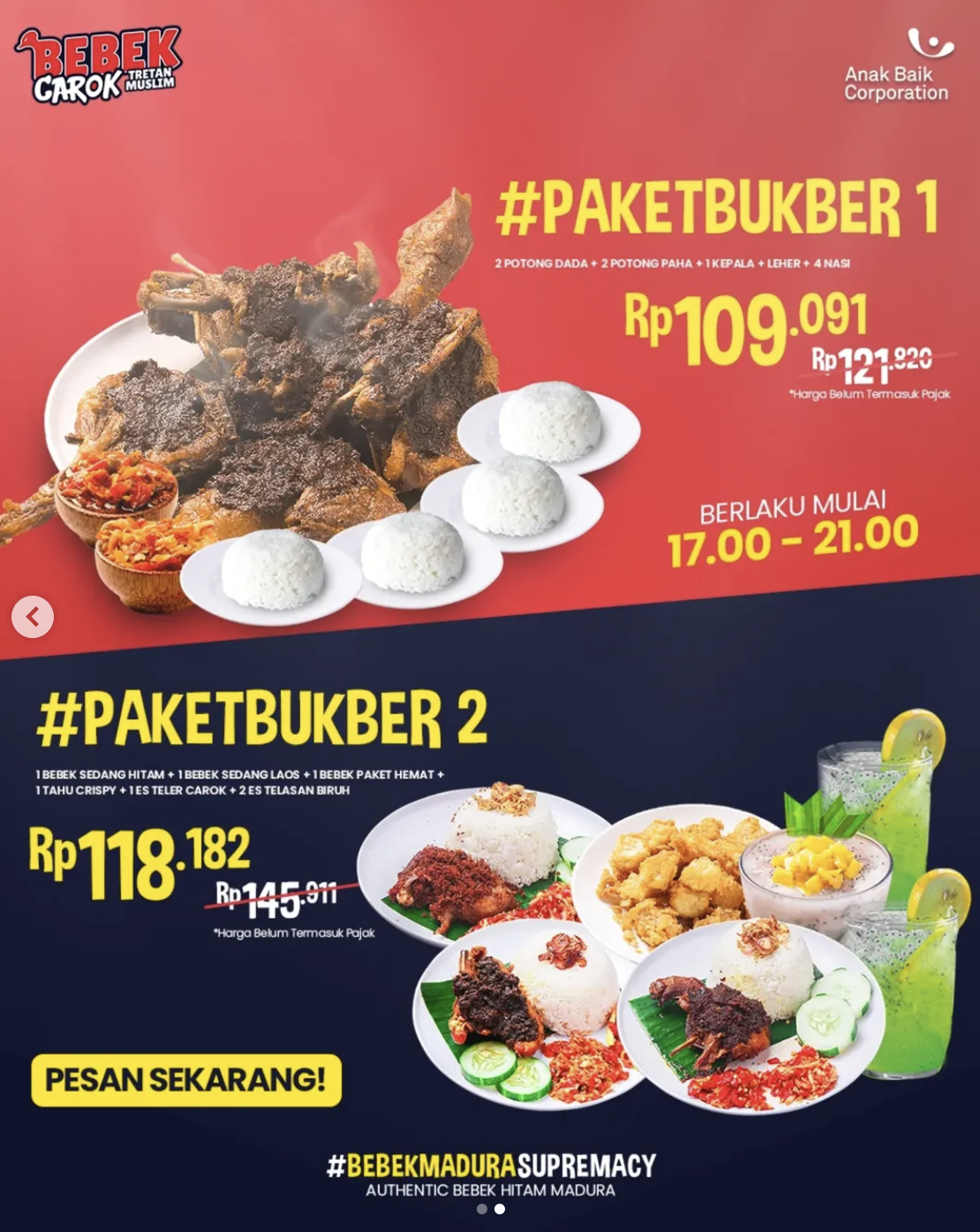 Promo bukber Bebek Carok Bogor