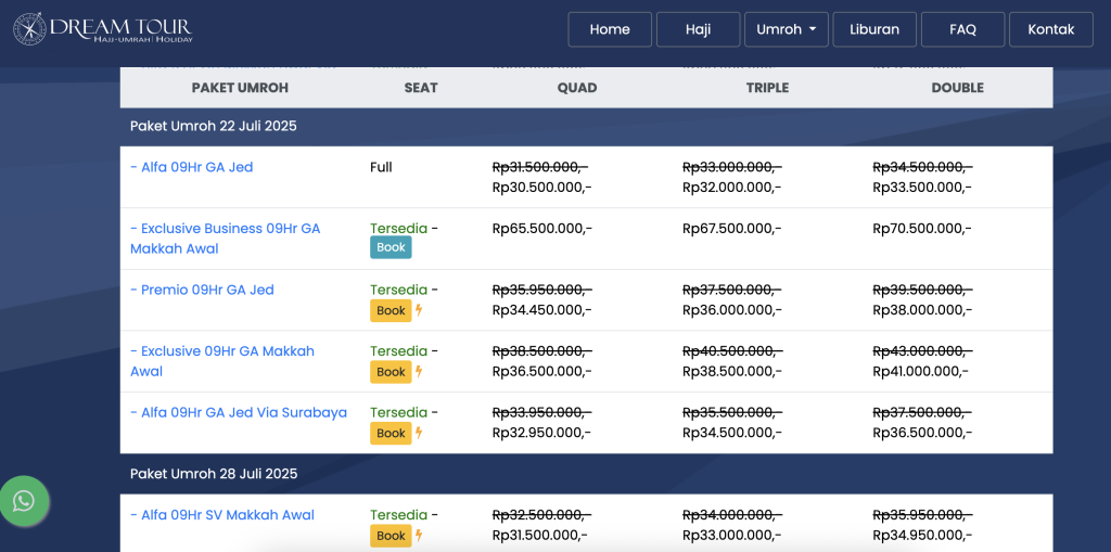 paket umroh jakarta dream tour tuwaga