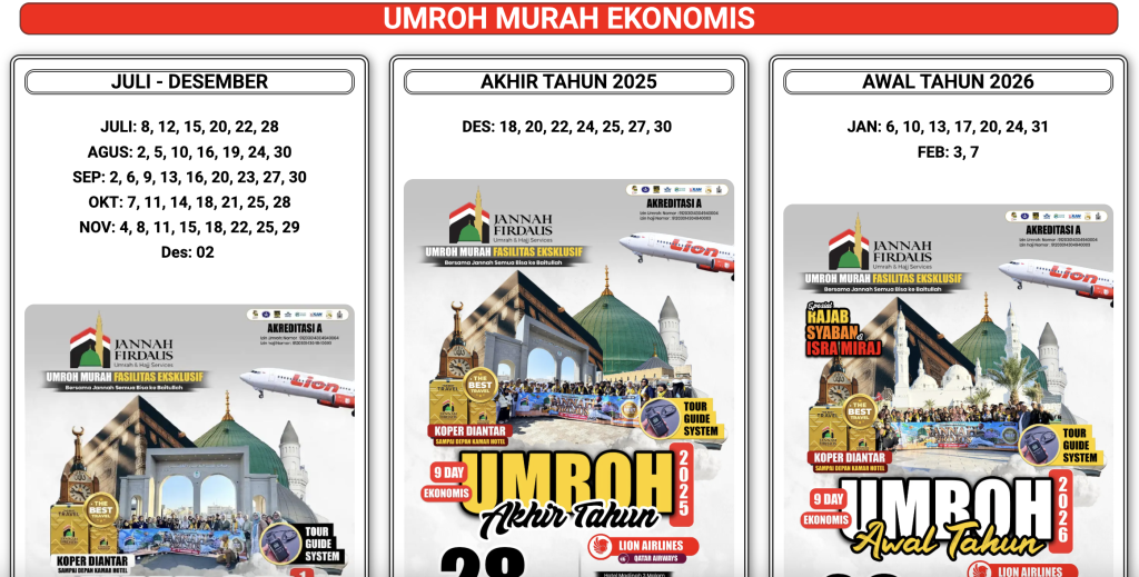 Jannah Firdaus Tour & Travel paket umroh jakarta tuwaga