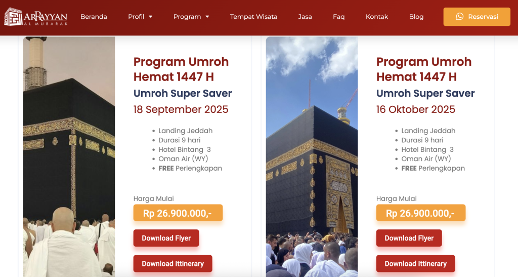arrayan paket umroh jakarta tuwaga