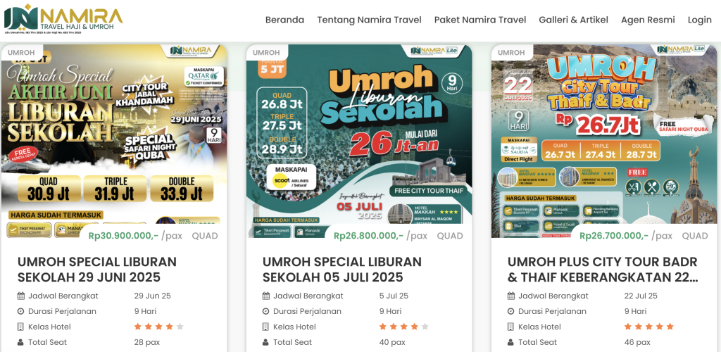 namira travel paket umroh jakarta tuwaga