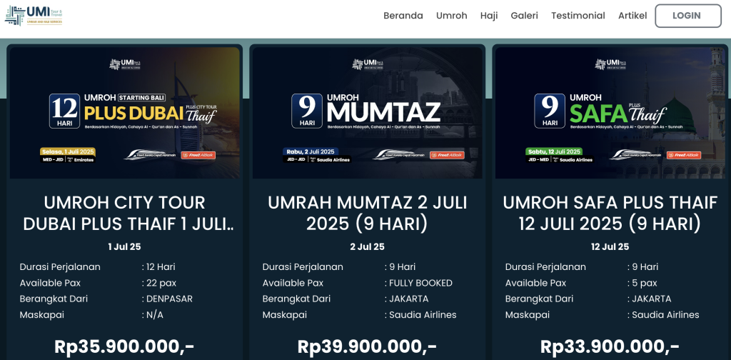 umi travel paket umroh jakarta tuwaga
