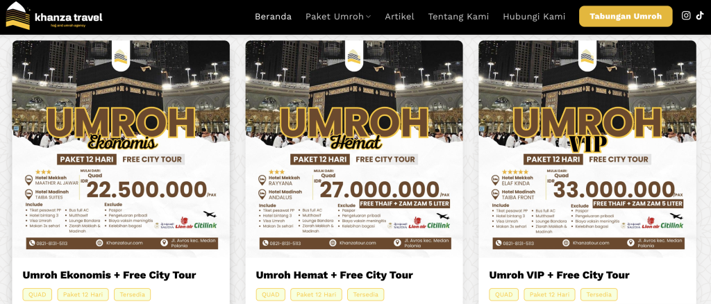 khanza tour paket umroh medan tuwaga