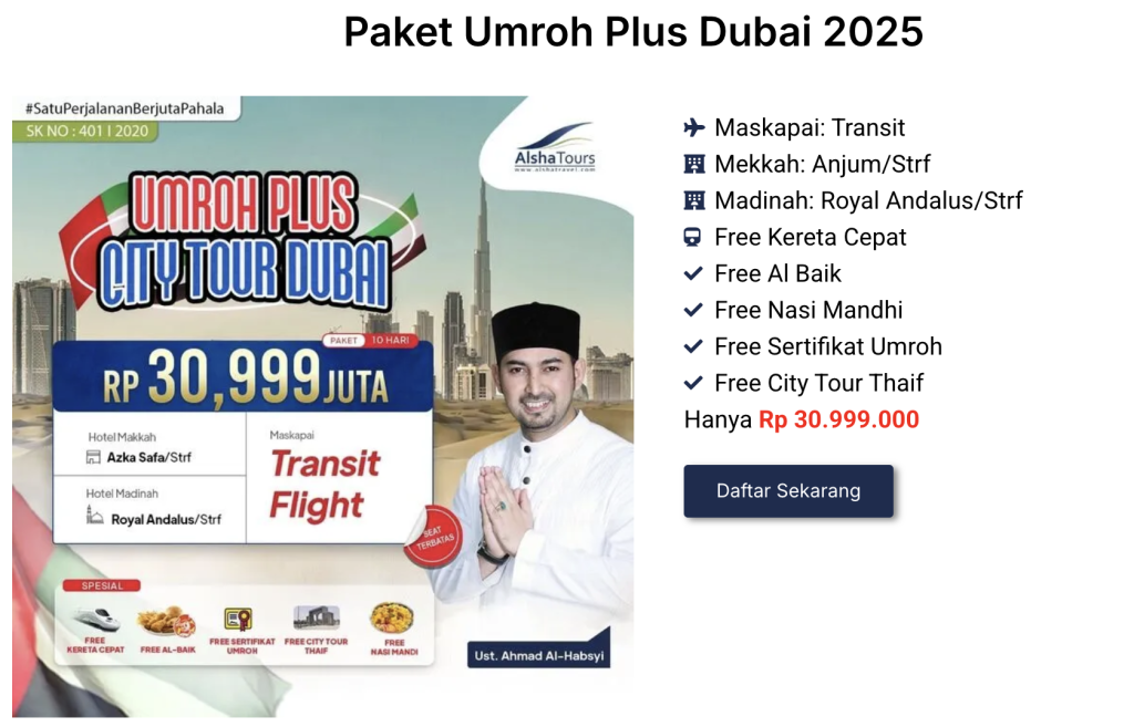 alsha tour umroh plus dubai tuwaga