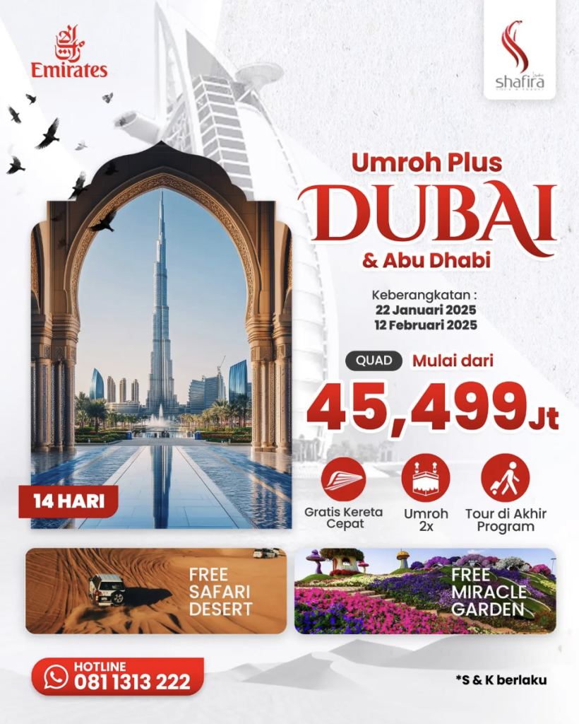 shafira umroh plus dubai tuwaga