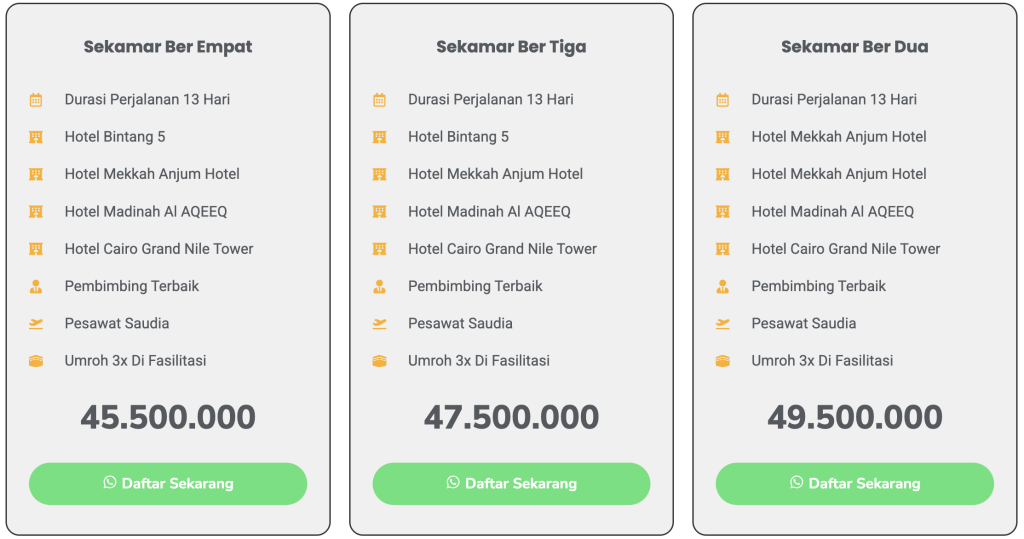 elharamain paket tur umroh plus mesir tuwaga