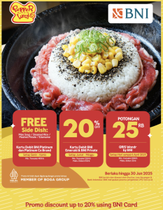 Pepper Lunch Discount up to 20% dengan Promo BNI Card - Tuwaga