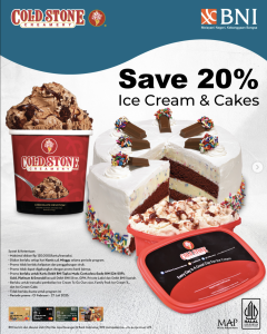 Cold Stone Save 20% Ice Cream & Cakes dengan Kartu Kredit dan Debit BNI - Tuwaga