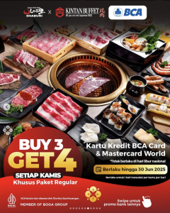 Shaburi & Kintan Buffet Buy 3 Get 4 Setiap Kamis, Khusus Kartu Kredit BCA Card & Mastercard World - Tuwaga