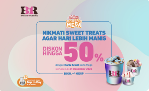 Diskon 50% di Baskins&Robins dengan Kartu Kredit Bank Mega - Tuwaga