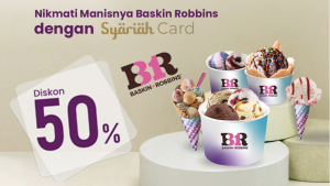 Promo Baskin Robbins, Pakai Bank Mega Syariah Card Diskon 50%! - Tuwaga