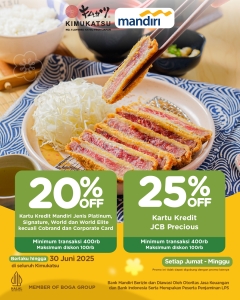 Kimukatsu Diskon hingga 25% bagi Pengguna Mandiri - Tuwaga
