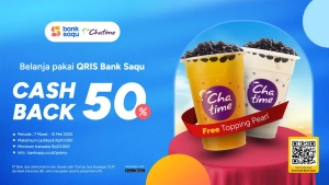 Chatime Cashback 50% dengan QRIS Bank Saqu  - Tuwaga