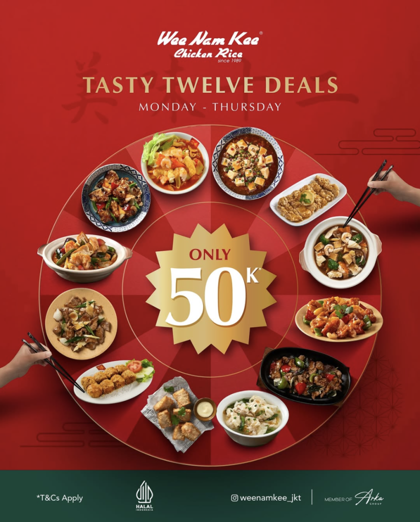 Wee Nam Kee 12 Dishes Only for Rp50 Ribu - Tuwaga