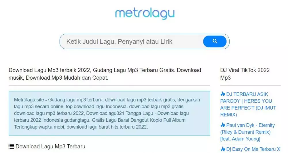 Download Mp3 Metro Lagu