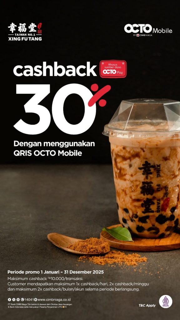 Xin Fu Tang Cashback 30% dengan QRIS OCTO Mobile - Tuwaga