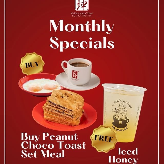 Ya Kun Kaya Toast Beli Peanut Choco Toast Set Meal Gratis Iced Honey Lemon dengan Berbagai Metode Pembayaran - Tuwaga