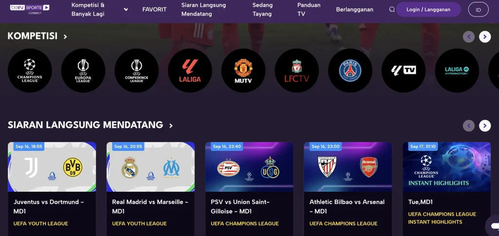 bein sports link nonton streaming bola gratis legal