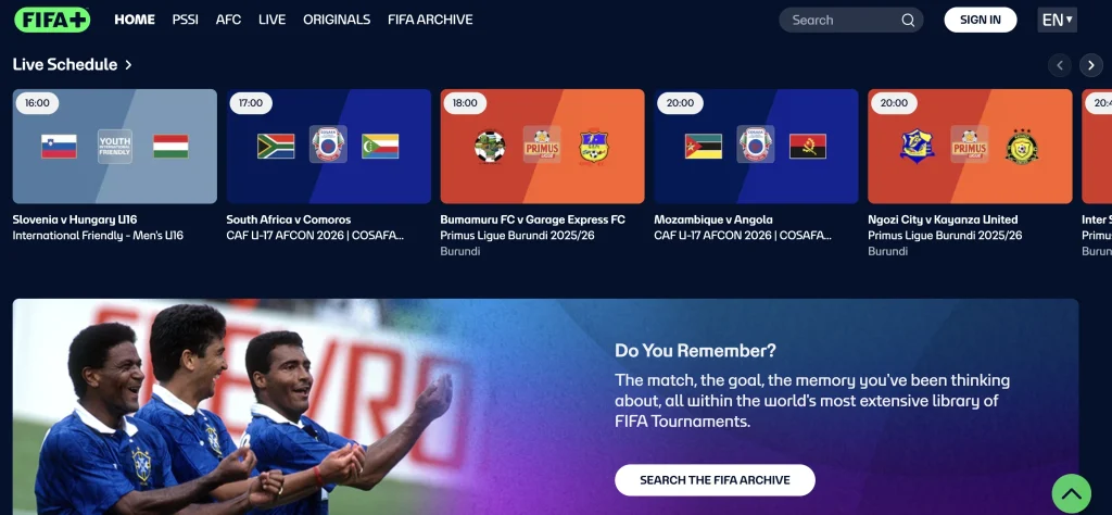 fifa+ link nonton streaming bola gratis legal