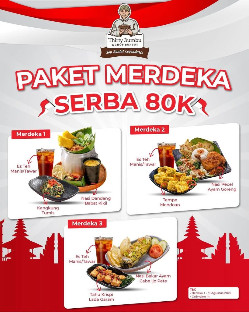Thirty Bumbu by Chop Buntut Paket Spesial Kemerdekaan Hanya Rp80 ribu dengan Berbagai Metode Pembayaran - Tuwaga