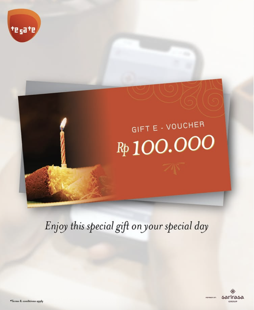 Gift Voucher Rp100.000 di TeSaTe on Your Special Day - Tuwaga