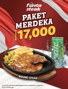 Fiesta Steak Paket Merdeka Diskon 17% dengan Berbagai Metode Pembayaran - Tuwaga