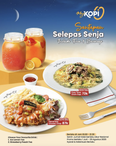 Menu Favorit + Minuman Gratis di MyKopi-O! saat Santapan Selepas Senja - Tuwaga
