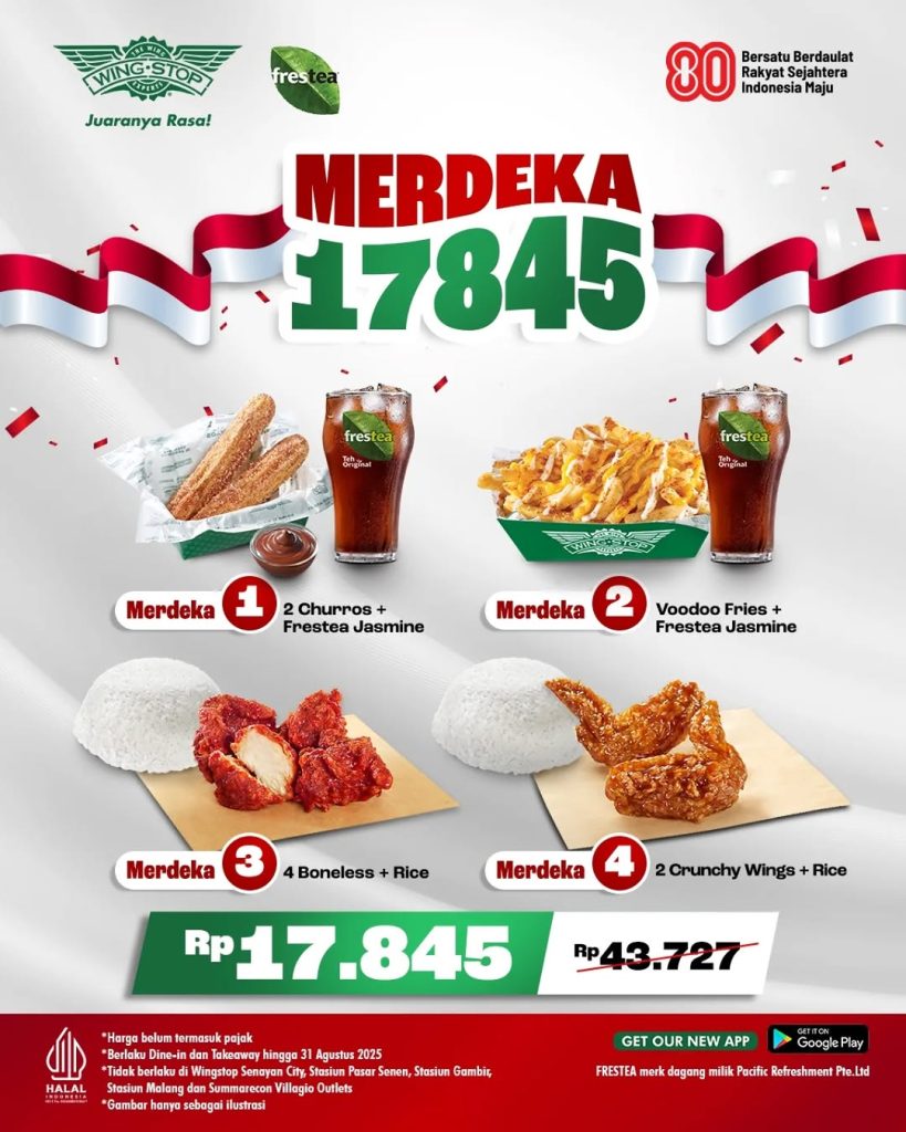 Wingstop Harga Spesial Rp17.845 Untuk 4 Menu Pilihan dengan Berbagai Metode Pembayaran - Tuwaga