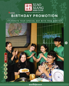 Get a FREE Mantao as a birthday gift di Xiao Xiang Hunan dengan Berbagai Metode Pembayaran - Tuwaga