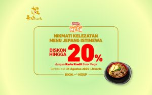 Diskon hingga 20% di Katsura dengan Kartu Kredit Bank Mega - Tuwaga