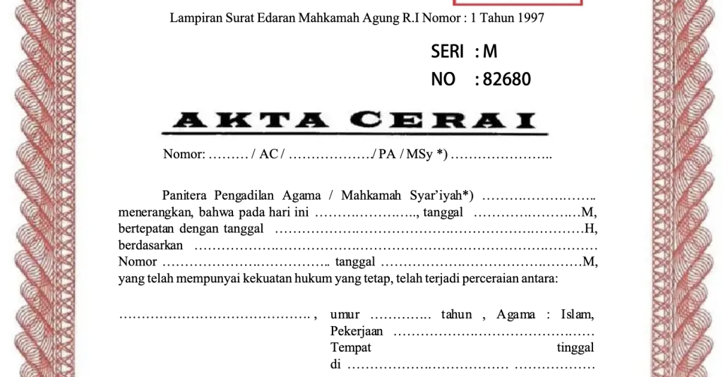 akta cerai tuwaga