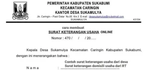 cara buat surat keterangan usaha sku online tuwaga