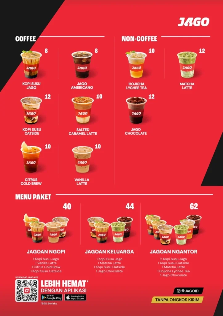 harga menu kopi jago 2025