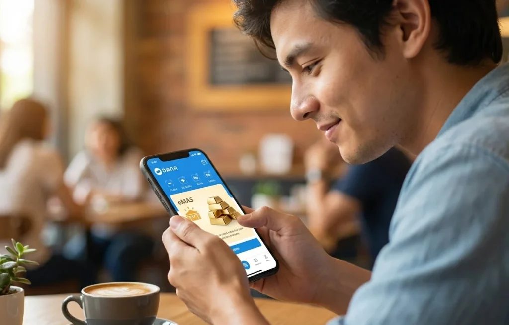 cara nabung emas di DANA tuwaga