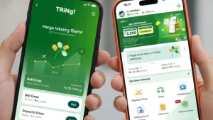 dua layar ponsel yang memiliki tampilan berbeda