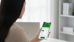 wanita sedang menatap layar ponsel