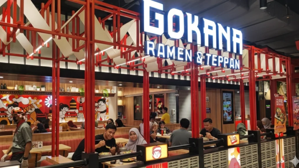 posisi depan outlet gokana teppan ramen