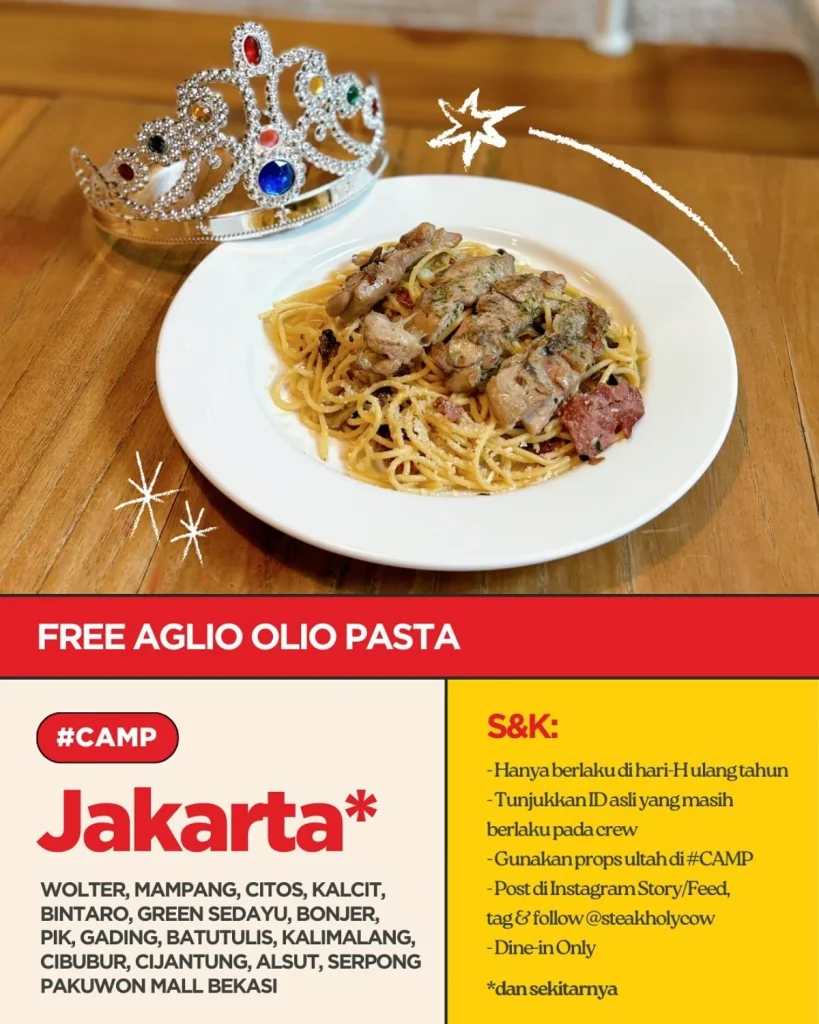promo ultah makan gratis steak house by holycow 2026