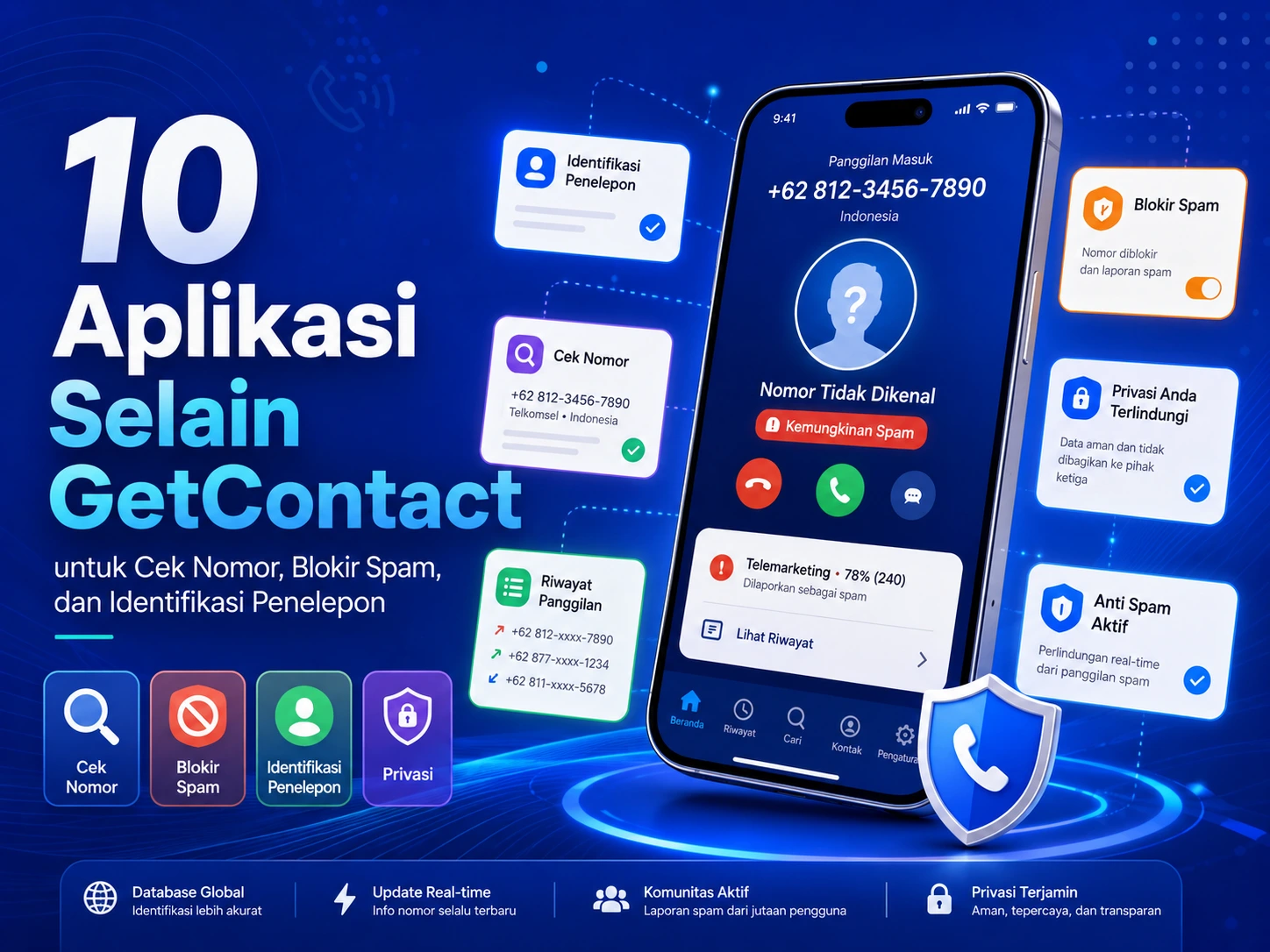 10 Aplikasi Selain GetContact untuk Cek Nomor & Blokir Spam