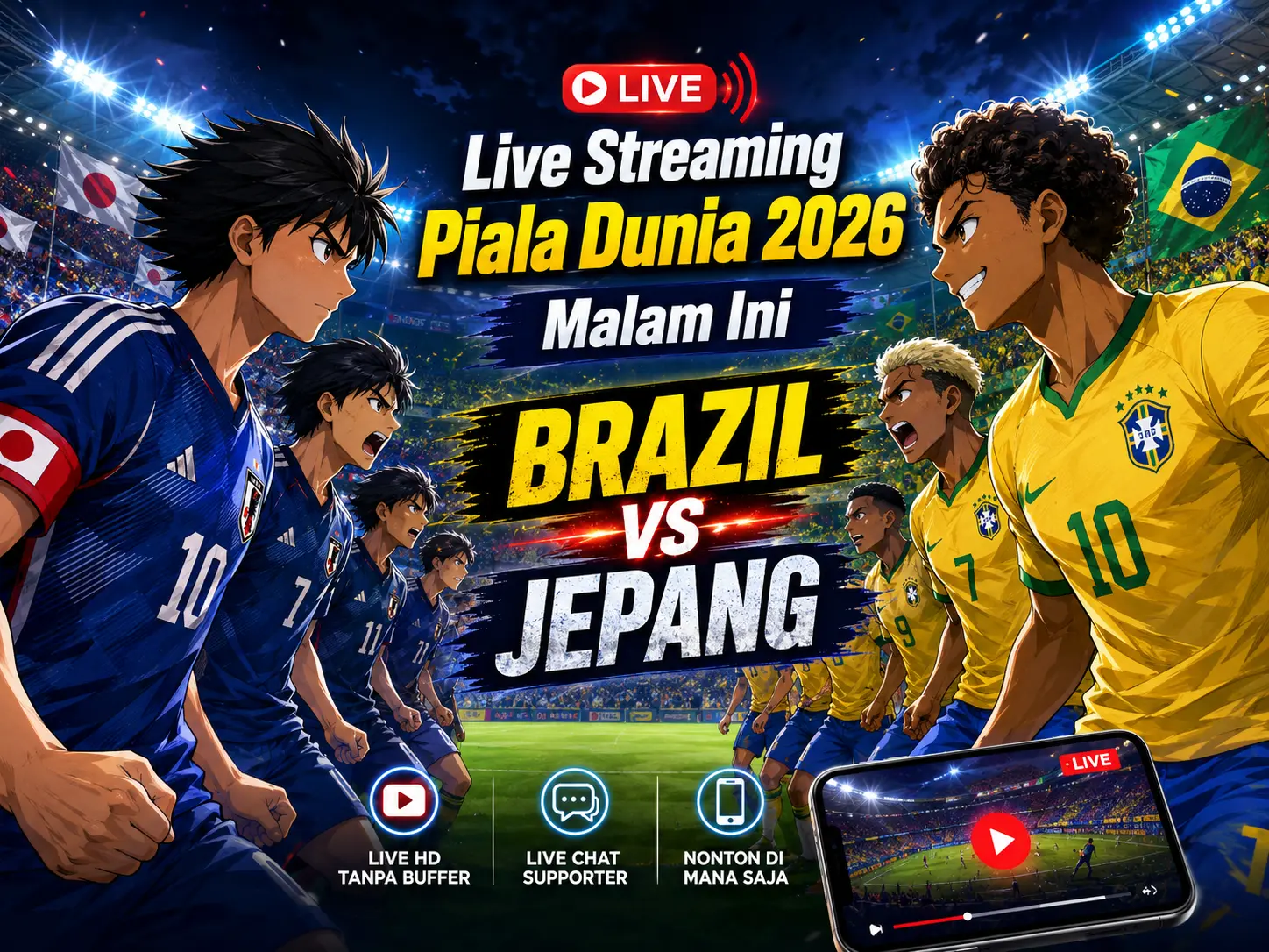 Live Streaming Piala Dunia 2026 Malam Ini, Ada Brasil vs Jepang