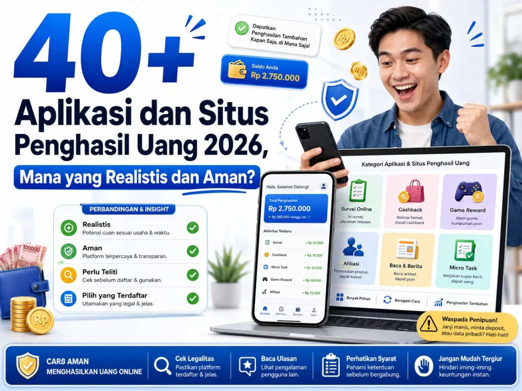 40 aplikasi situs penghasil uang