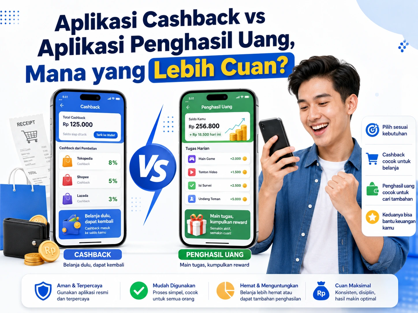 Aplikasi Cashback vs Aplikasi Penghasil Uang, Mana yang Lebih Realistis?