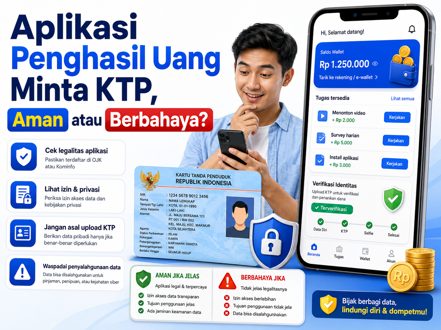 Aplikasi Penghasil Uang Minta KTP, Aman atau Berbahaya?