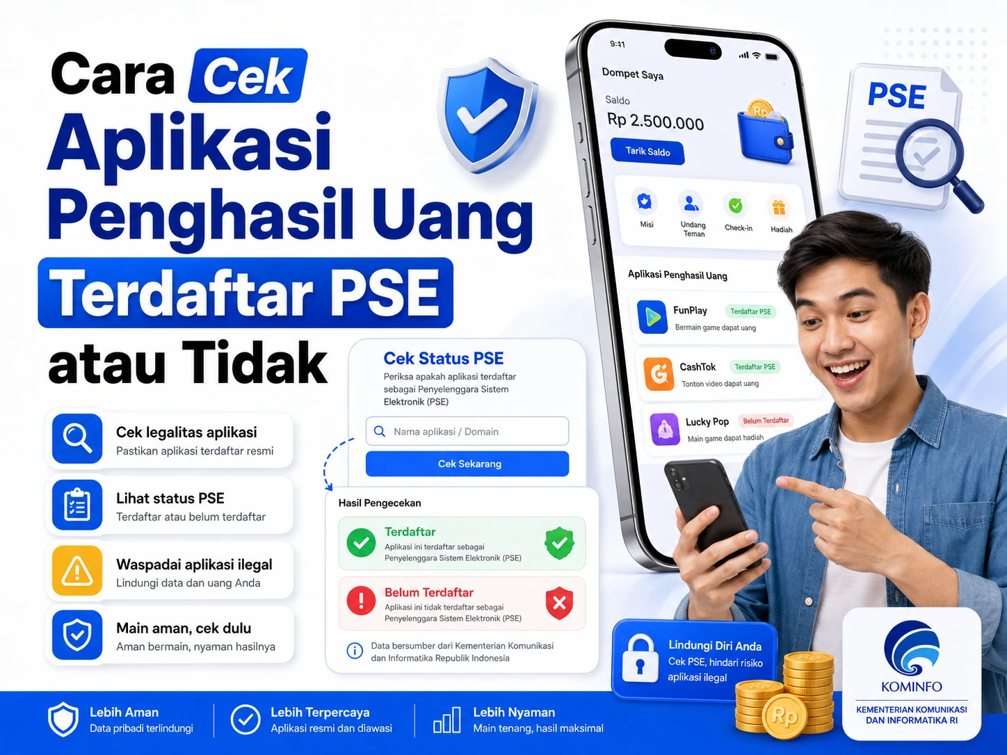 Cara Cek Aplikasi Penghasil Uang Terdaftar PSE atau Tidak