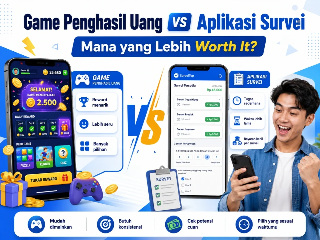 game penghasil uang vs survei
