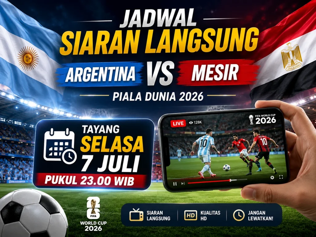 jadwal argentina mesir jam 11 malam